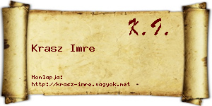 Krasz Imre névjegykártya